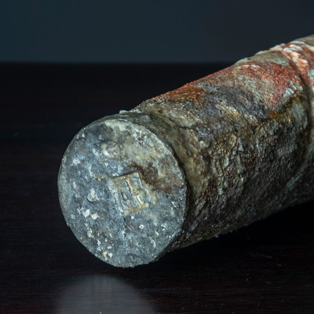 Pascal Geoffroy, France, anagama fired cylindrical stoneware vase H1330