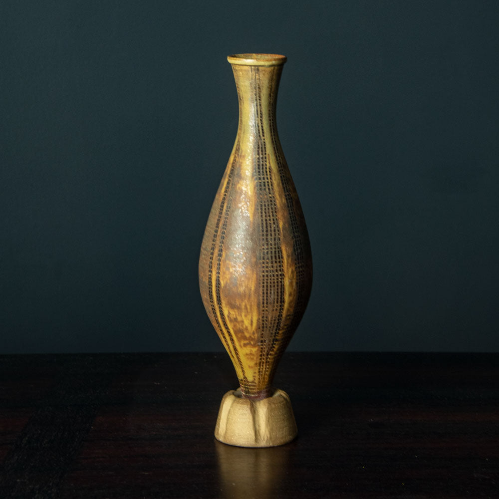 Wilhelm Kage for Gustavsberg"Farsta" "Terra Spirea" footed vase H1332