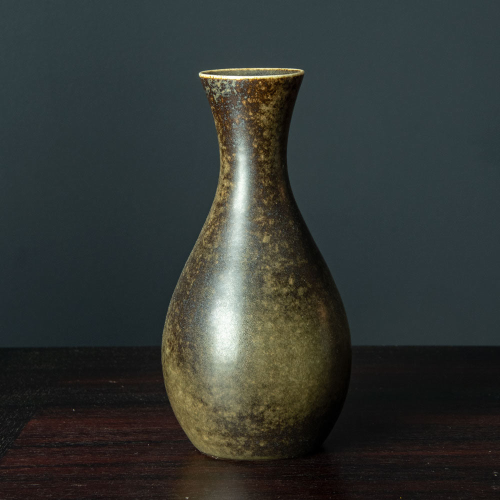Erich and Ingrid Triller for Tobo, stoneware vase with dark brown glaze G9460