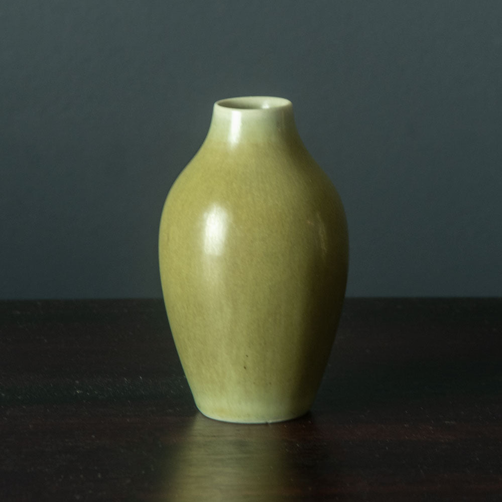 Per Linnemann-Schmidt for Palshus, small vase with olive haresfur glazes N9767