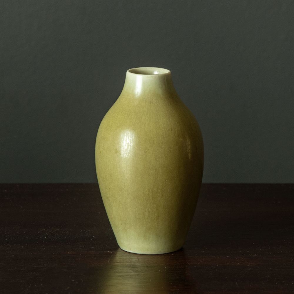 Per Linnemann-Schmidt for Palshus, small vase with olive haresfur glazes N9767