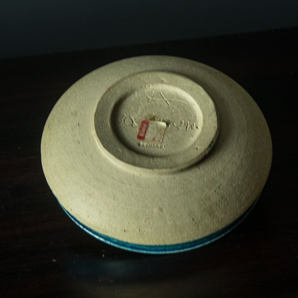 Nils Kähler for Herman A. Kähler Keramik bowl with turquoise glaze H1339