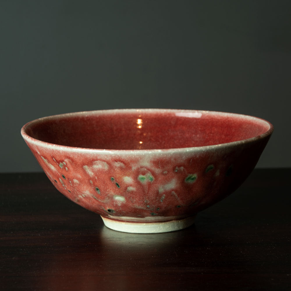 Gerry Williams, US, unique stoneware bowl with oxblood glaze N8113