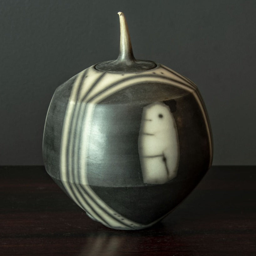 Smoke fired jar by Tim Andrews C5255