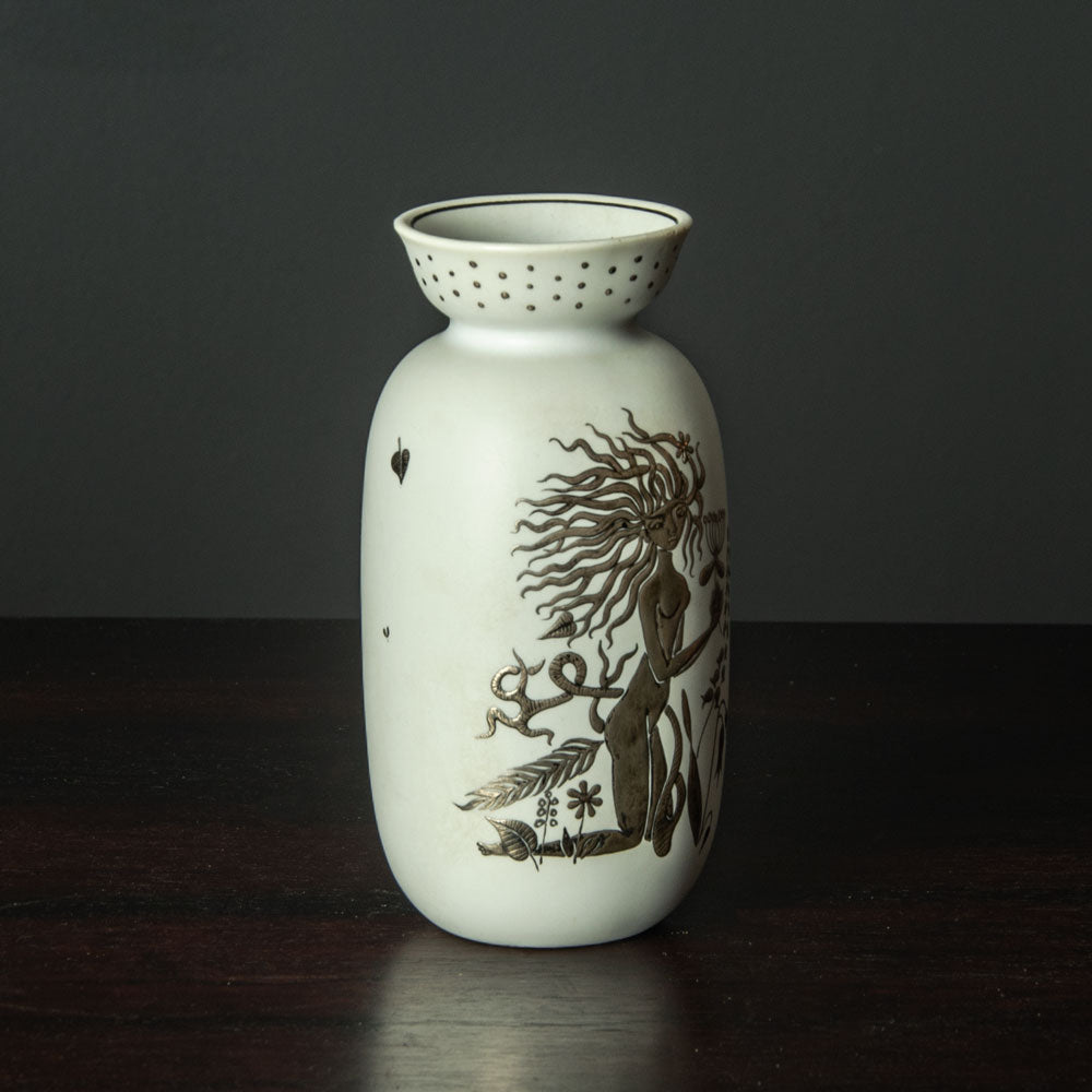 Stig Lindberg for Gustavsberg, Sweden, "Grazia" vase with female figure H1299