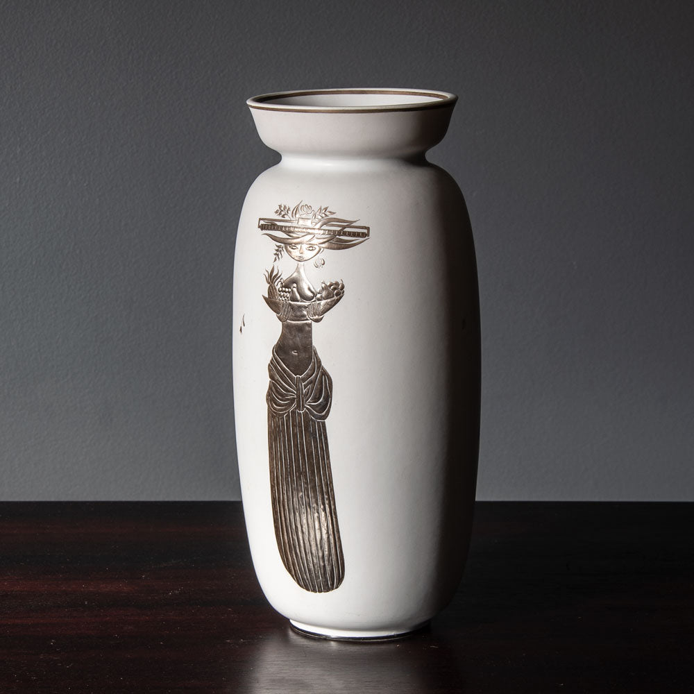 Stig Lindberg for Gustavsberg, Sweden, "Grazia" vase with female figure G9428