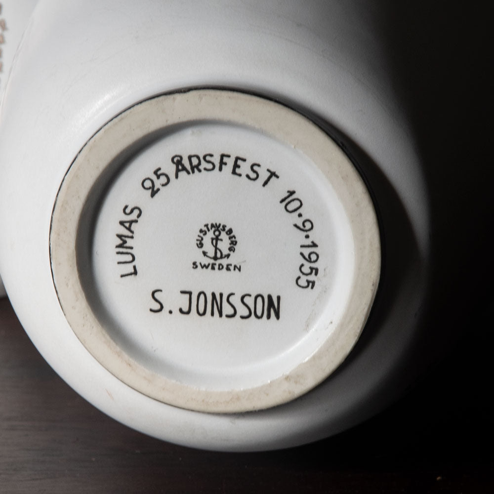 Stig Lindberg for Gustavsberg, Sweden, "Grazia" vase with female figure G9428