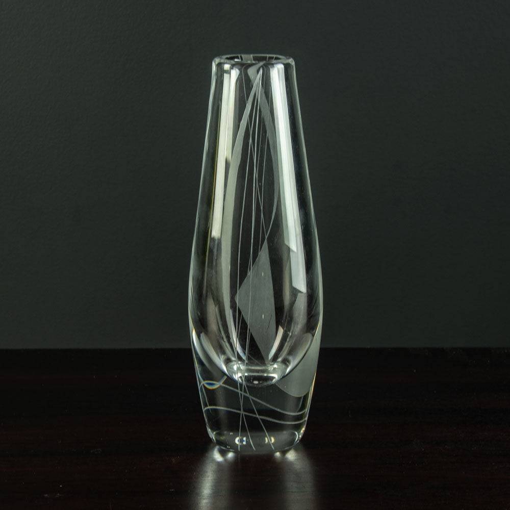 Sven Palmquist for Orrefors, Sweden, engraved clear glass vase N6979