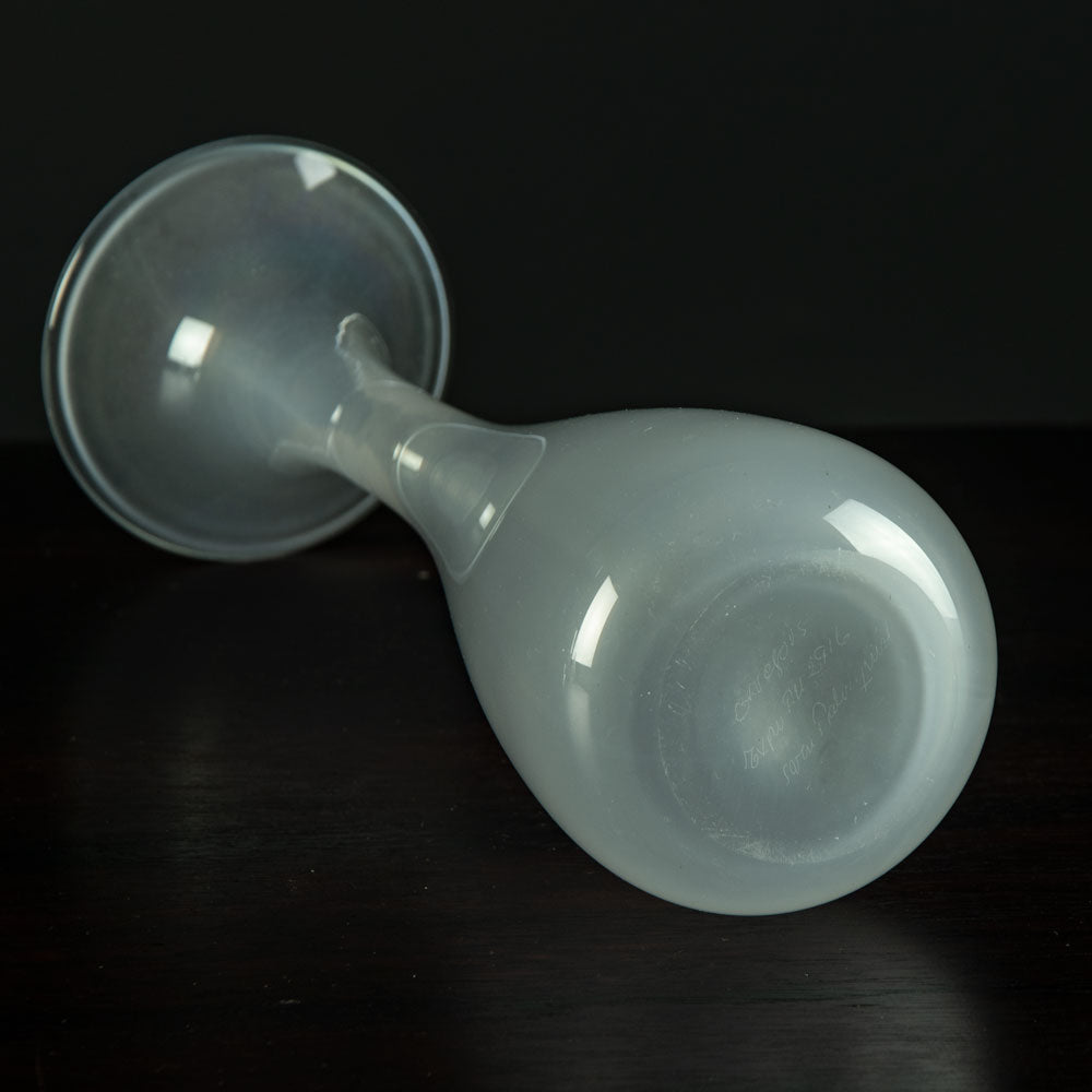 Sven Palmquist for Orrefors, Sweden, milky glass "Expo" vase with flaring rim A1247