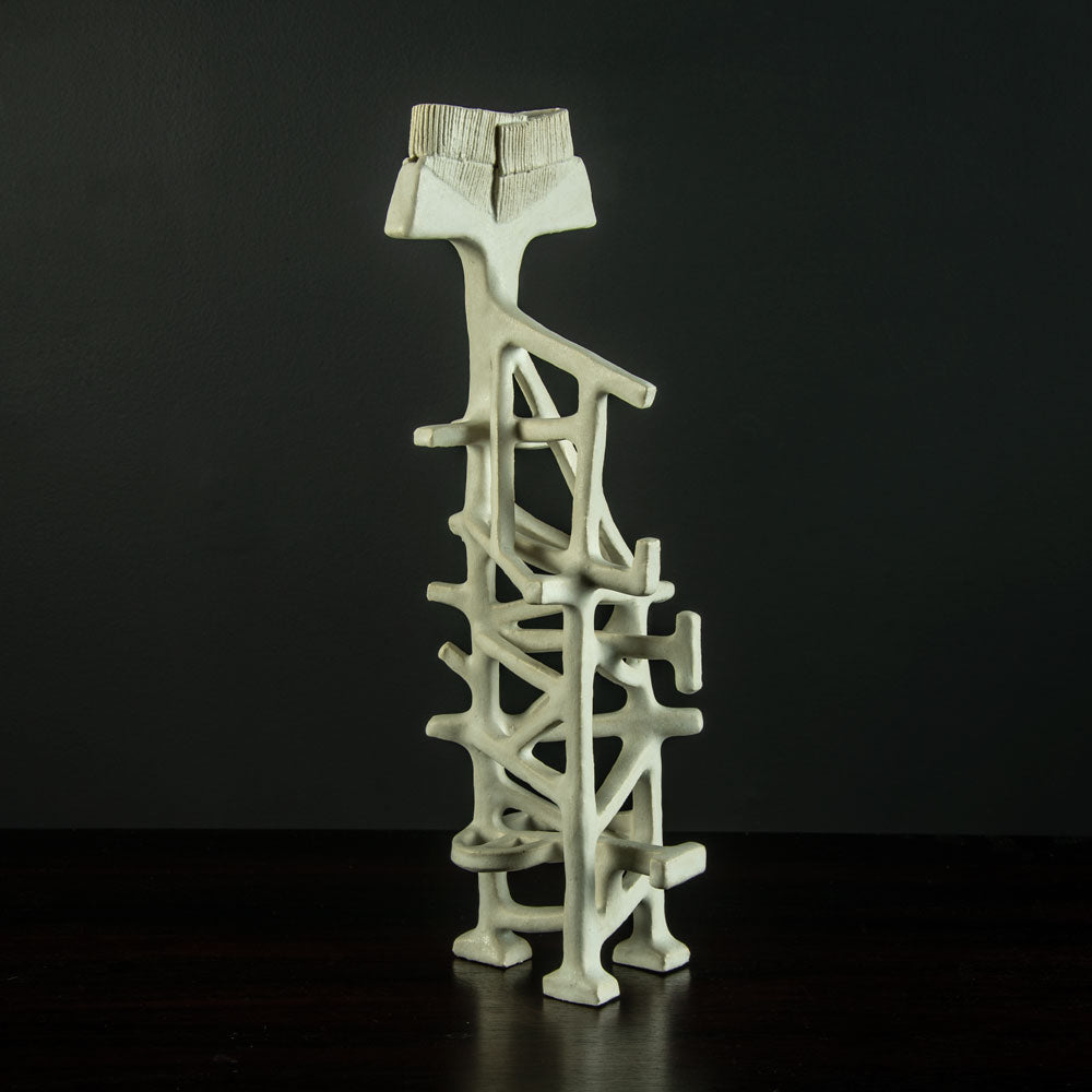 Bronwen Grieves, UK unique stoneware sculpture with matte white glaze