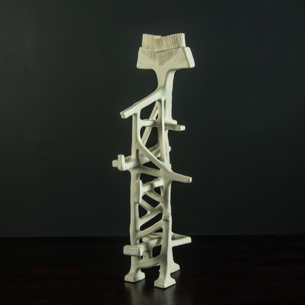 Bronwen Grieves, UK unique stoneware sculpture with matte white glaze