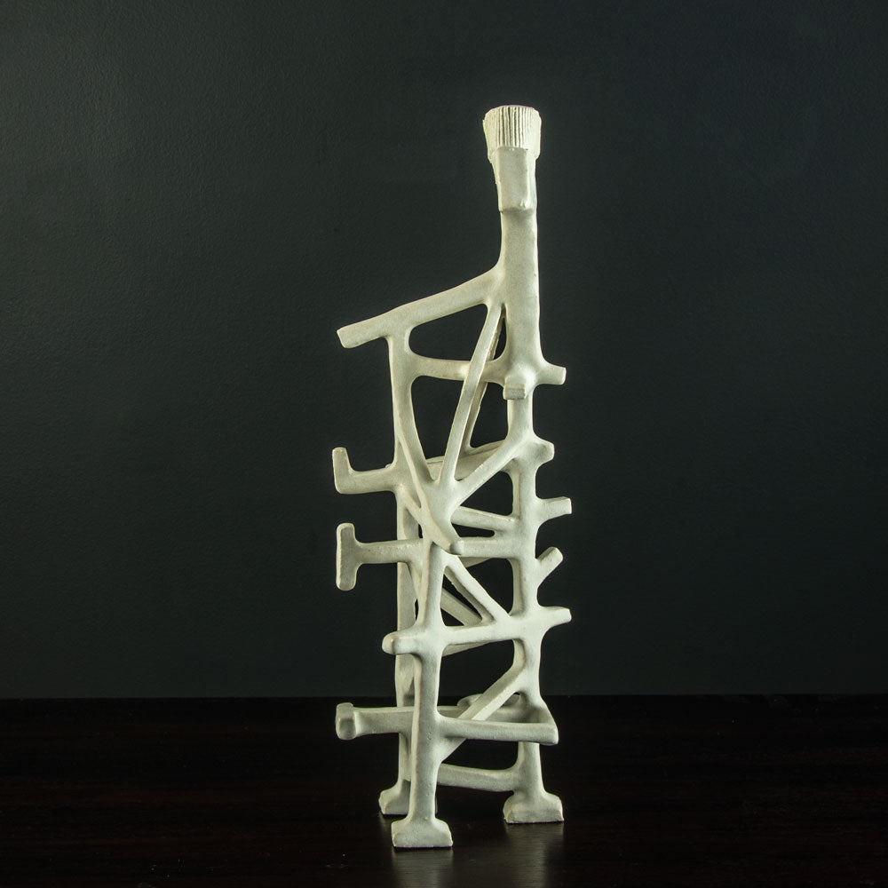 Bronwen Grieves, UK unique stoneware sculpture with matte white glaze