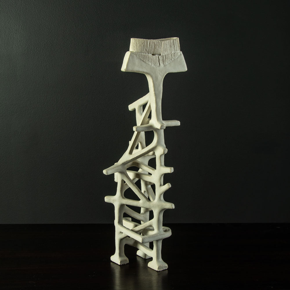 Bronwen Grieves, UK unique stoneware sculpture with matte white glaze