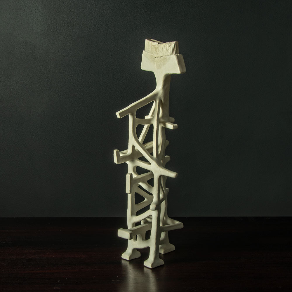 Bronwen Grieves, UK unique stoneware sculpture with matte white glaze