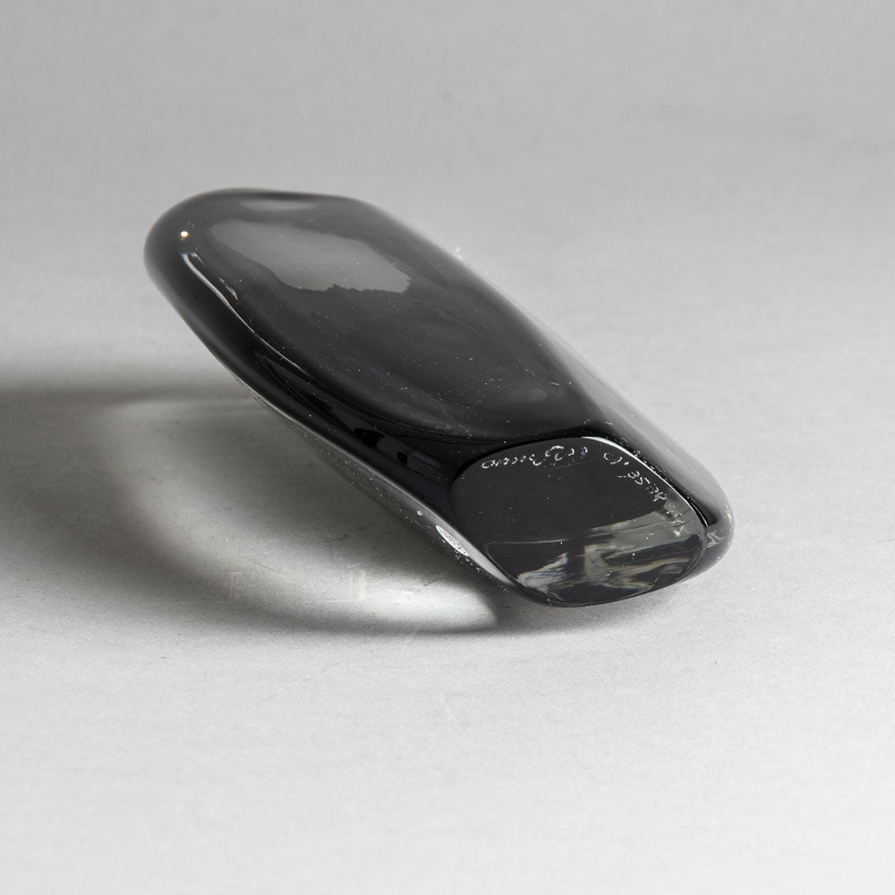 Nils Landberg for Orrefors, glass sommerso vase in gray and clear H1363