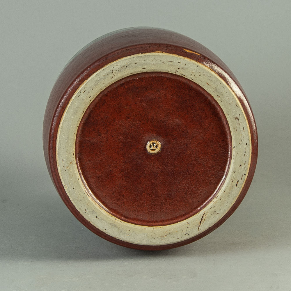 Horst Kerstan, Germany, large unique bottle vase with black and red glaze