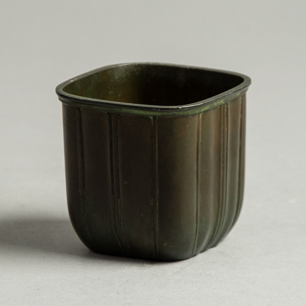Just Andersen, Denmark, disko metal square vase H1044