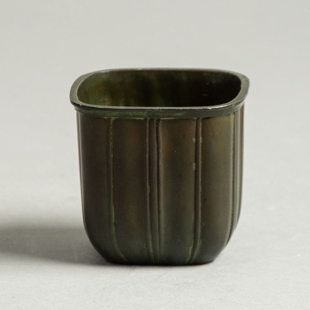 Just Andersen, Denmark, disko metal square vase H1044