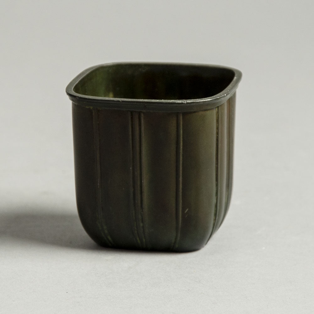 Just Andersen, Denmark, disko metal square vase H1044