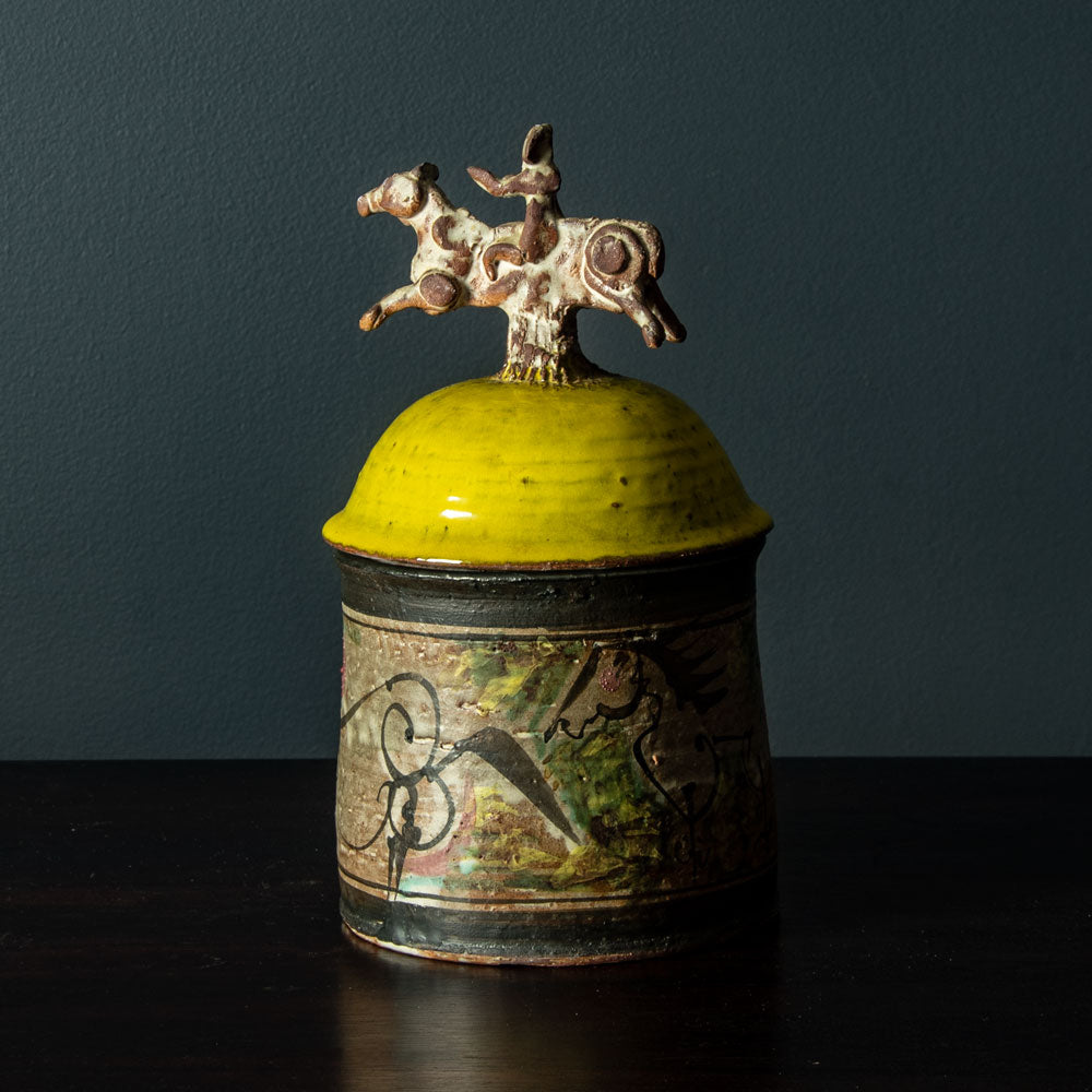 Gilbert Portanier, France, unique earthenware lidded jar H1572