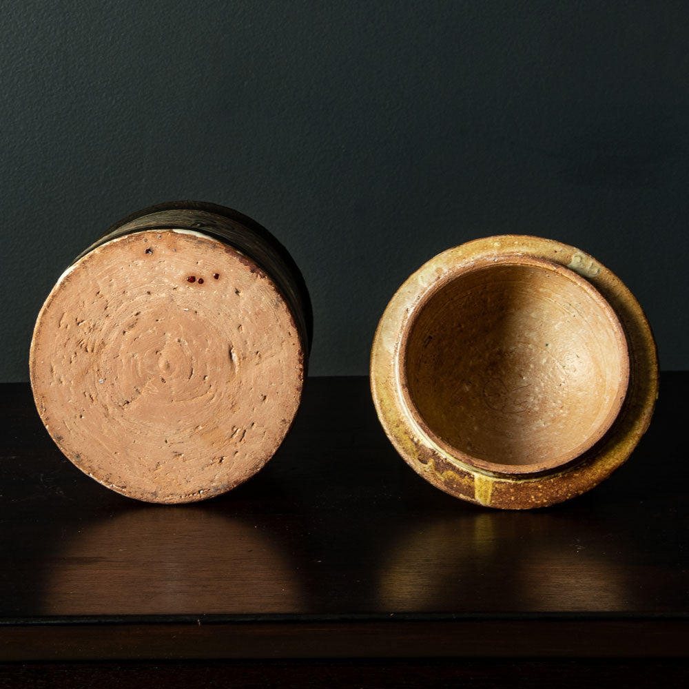 Gilbert Portanier, France, unique earthenware lidded jar H1572