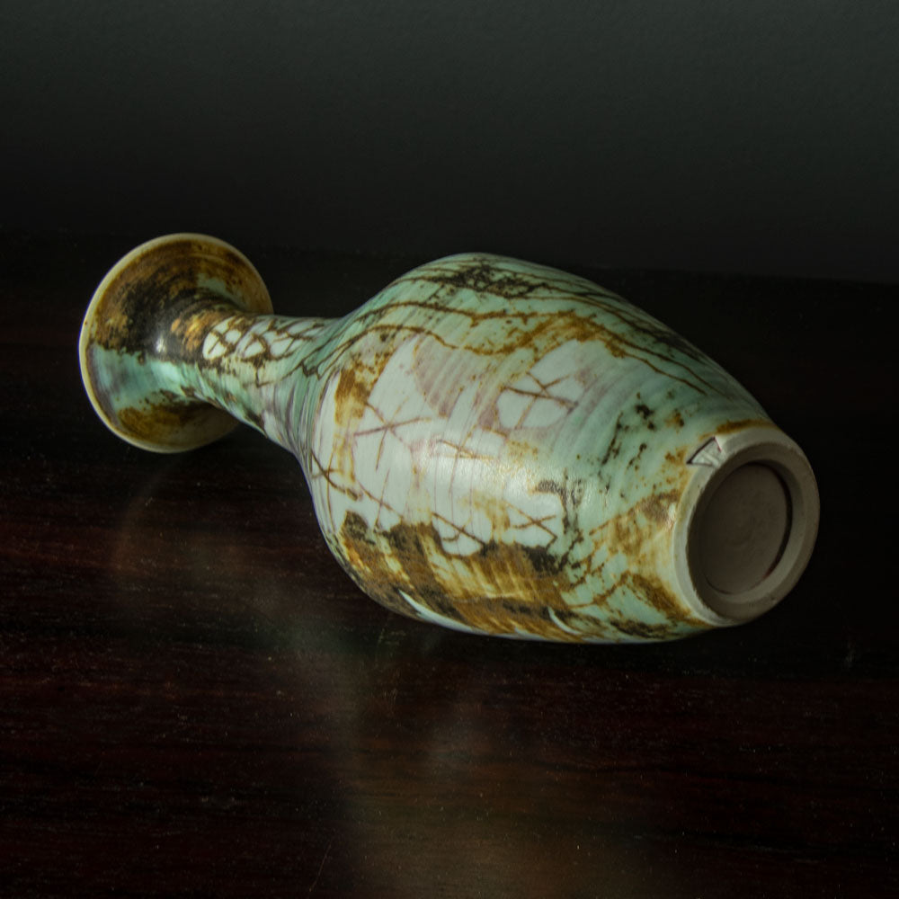 Marianne de Trey, UK, unique porcelain vase with multicolored matte glaze