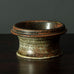Stig Lindberg for Gustavsberg, unique stoneware bowl with impressed pattern and matte brown glaze