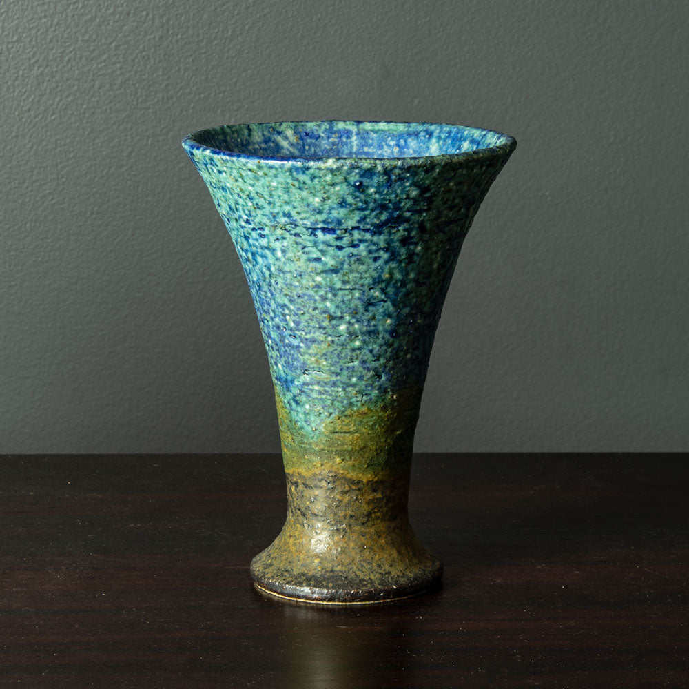 Francesca Mascitti Lindh  for Arabia, unique stoneware vase with blue and brown glaze H1487