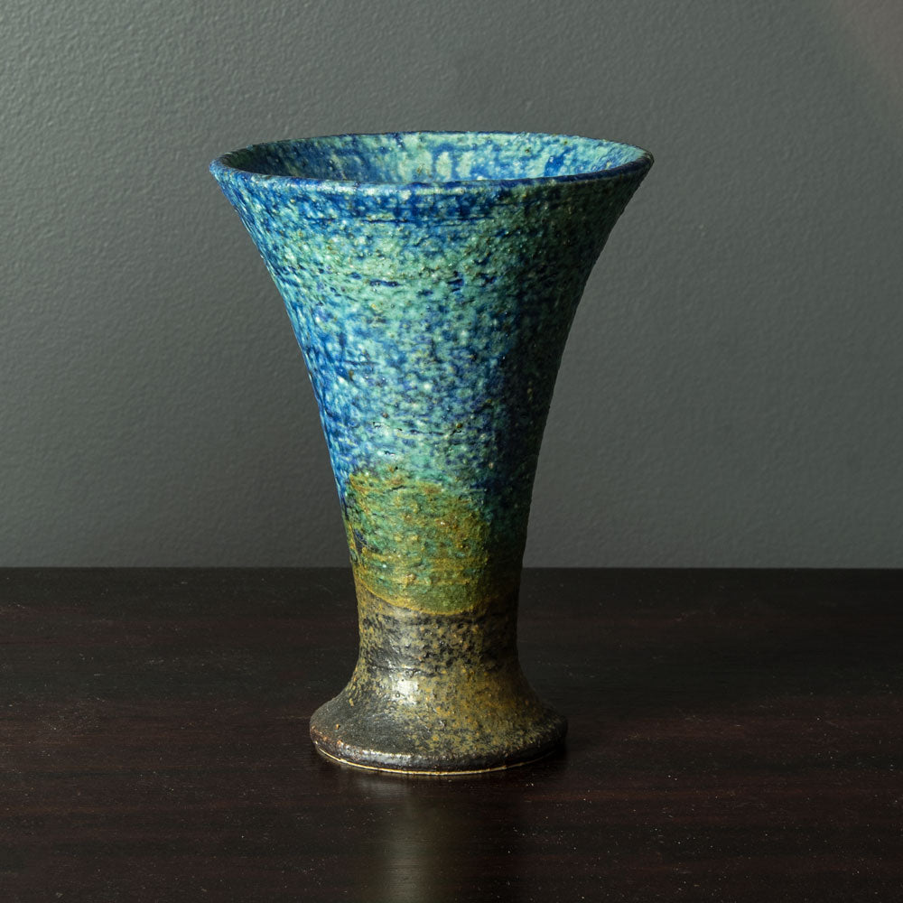 Francesca Mascitti Lindh  for Arabia, unique stoneware vase with blue and brown glaze H1487
