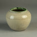 Richard Bampi, Germany, unique stoneware vase with glossy off-white and green glaze H1623