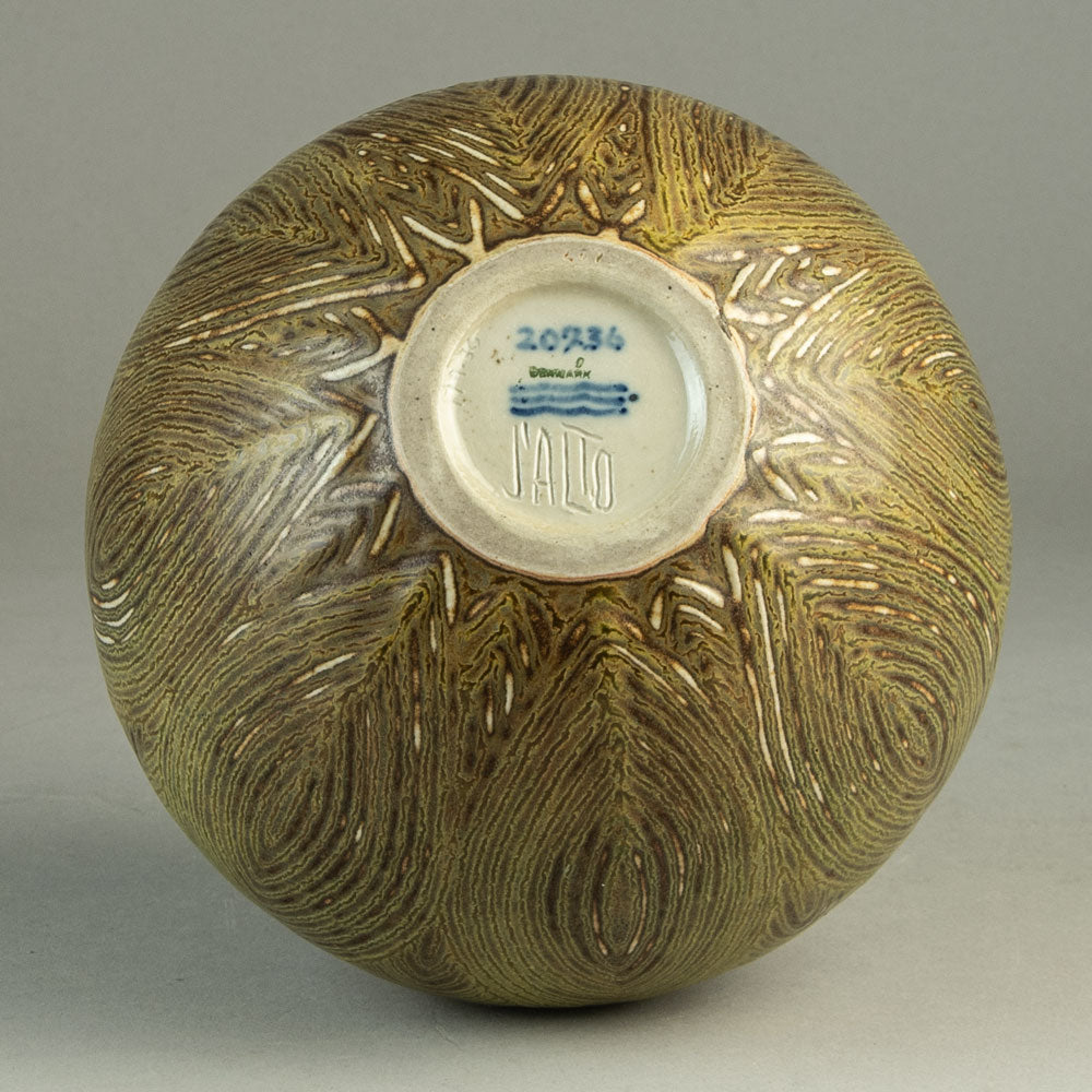 Axel Salto for Royal Copenhagen stoneware bottle vase with solfatara glaze