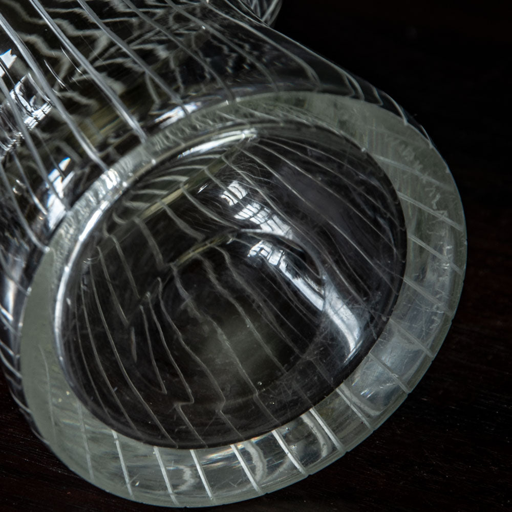 Tapio Wirkkala for Iittala, Finland engraved glass vase H1668