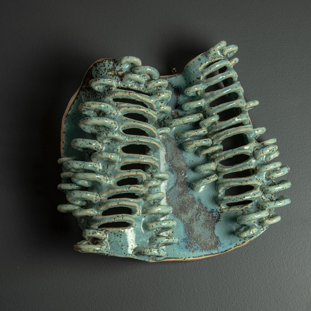 Vivi Calissendorff, Sweden, unique stoneware wall hanging sculpture H1659