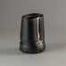 Dan Kelly, UK, stoneware pot with matte black glaze and white streak H1203