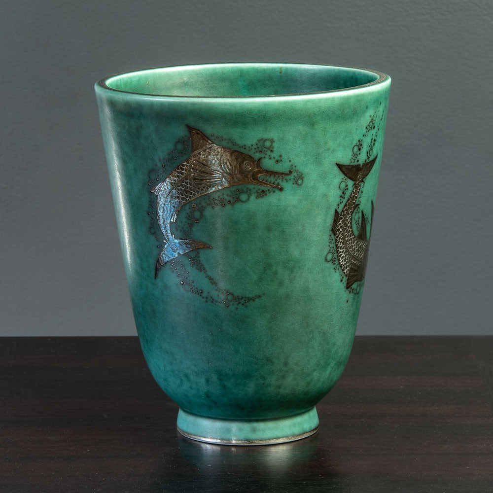 Wilhelm Kåge for Gustavsberg, Argenta vase with fish decoration
