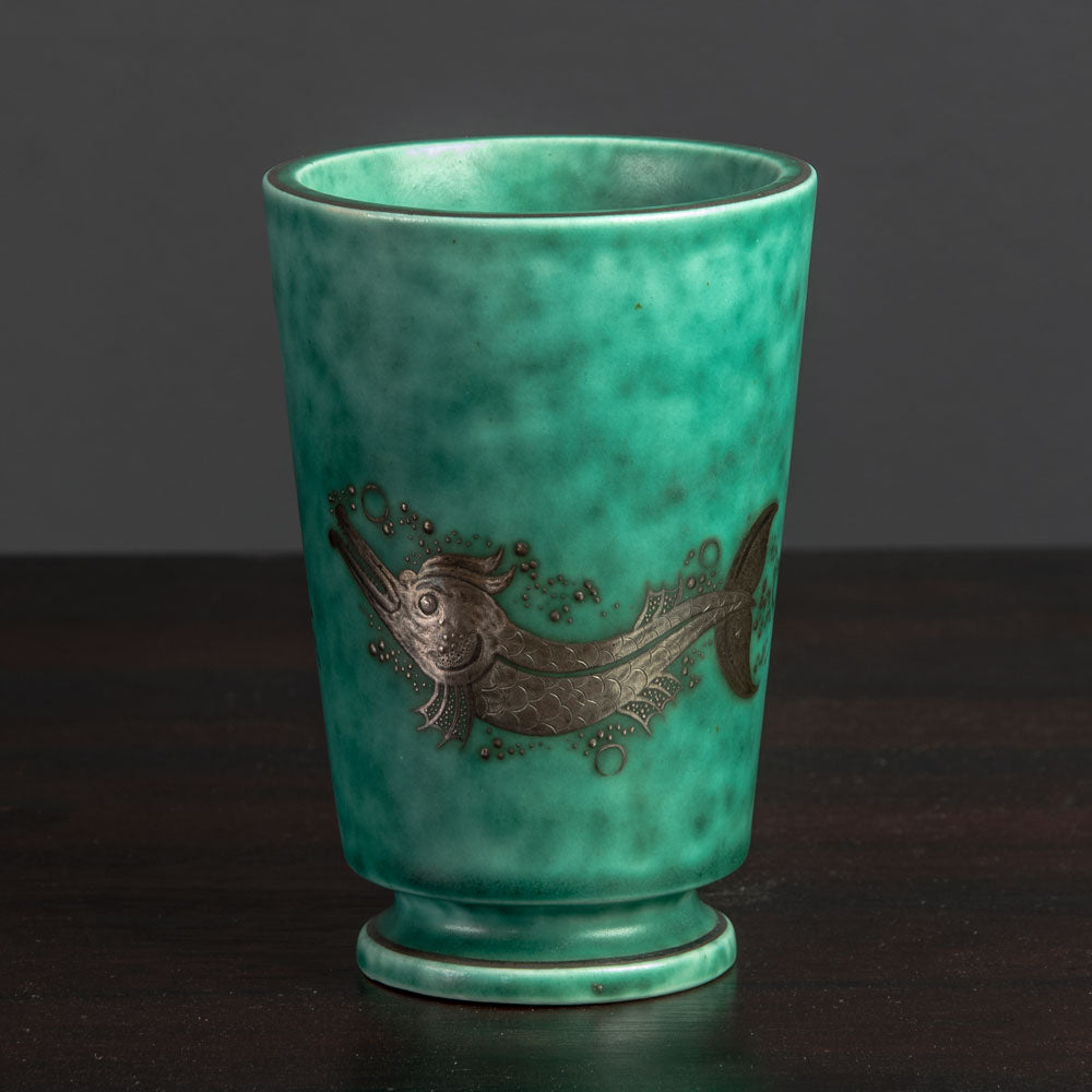 Products Wilhelm Kåge for Gustavsberg, Argenta vase with fish decoration
