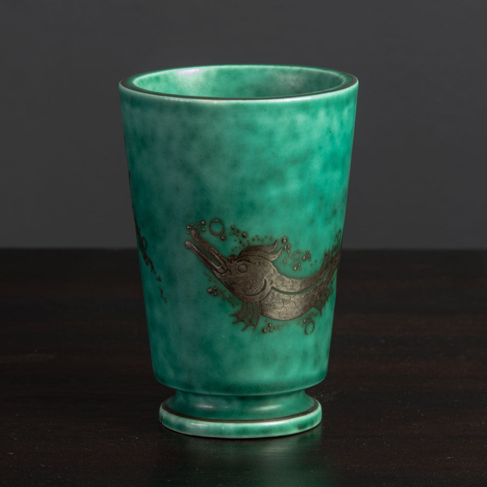Products Wilhelm Kåge for Gustavsberg, Argenta vase with fish decoration