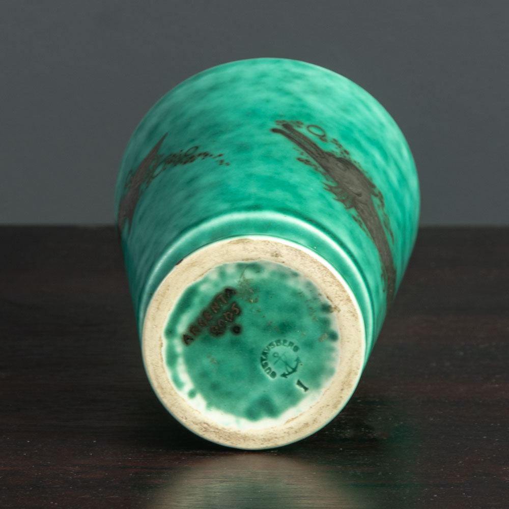 Wilhelm Kåge for Gustavsberg, Argenta vase with fish decoration H1552