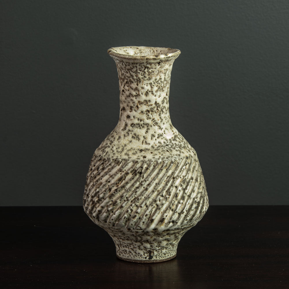 Lucie Rie, UK, unique stoneware vase with volcanic glaze H1593