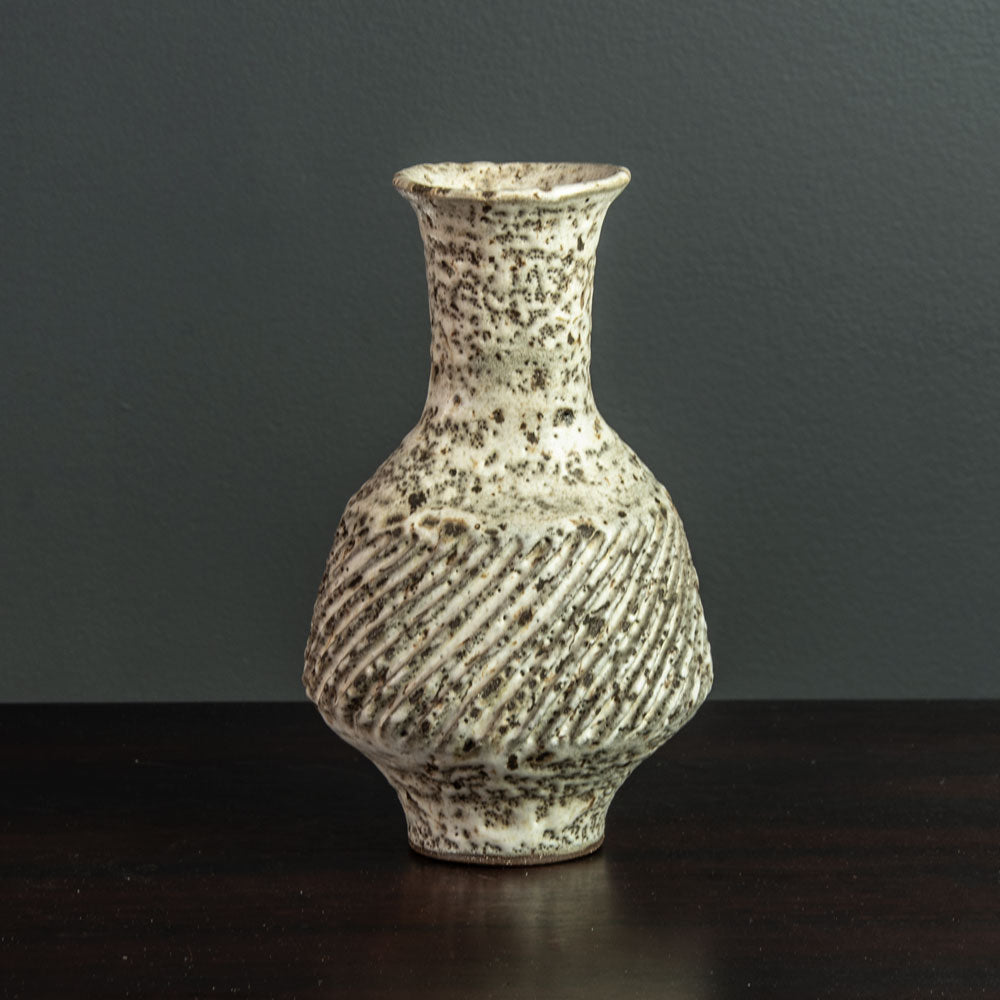Lucie Rie, UK, unique stoneware vase with volcanic glaze H1593