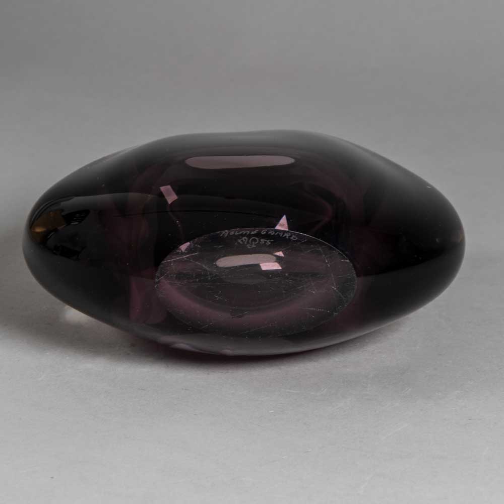Per Lutken for Holmegaard, Denmark, flattened sommerso vase in purple