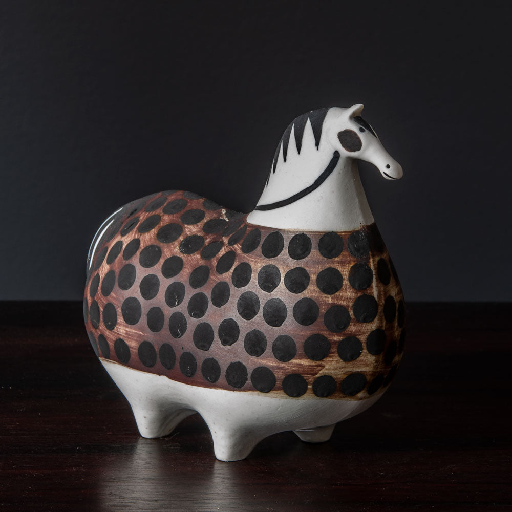 Stig Lindberg for Gustavsberg, Stoneware horse with hand painted decoration G9443