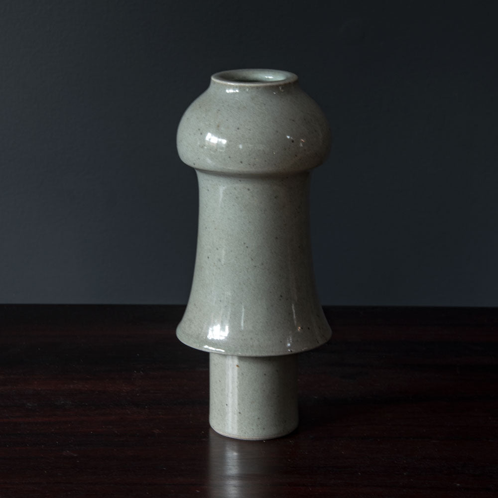 Reinhold Rieckmann, unique stoneware vase with glossy gray glaze H1539