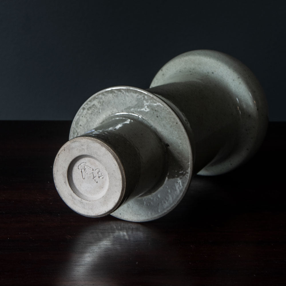 Reinhold Rieckmann, unique stoneware vase with glossy gray glaze H1539