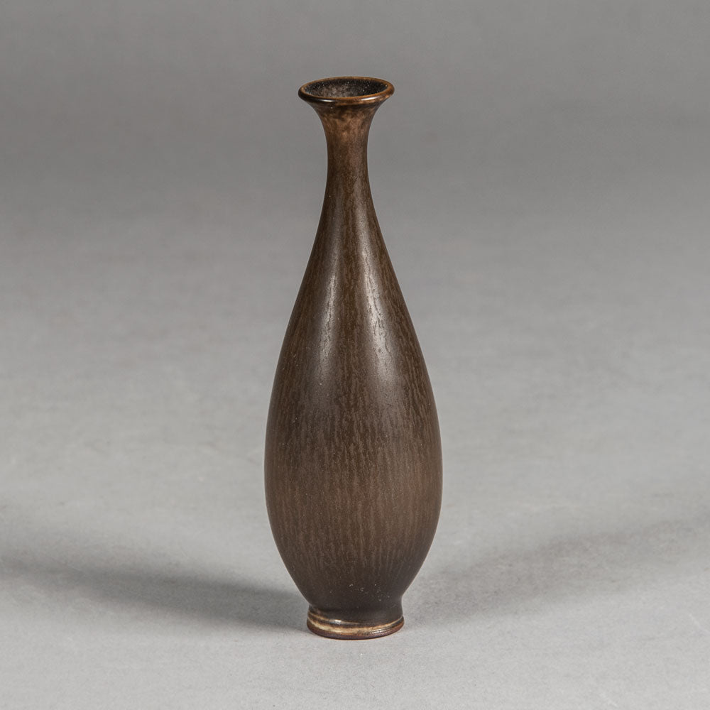 Berndt Friberg for Gustavsberg, Sweden, miniature vase with brown haresfur glaze G9348