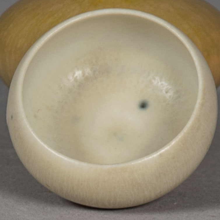 Berndt Friberg for Gustavsberg, Sweden, miniature bowl with white haresfur glaze H1663