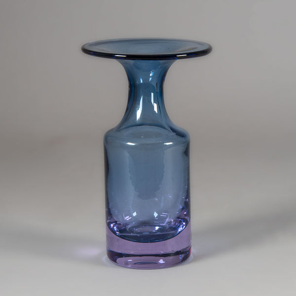 Tapio Wirkkala for Iittala, blue and pink glass vase J1067 - Freeforms