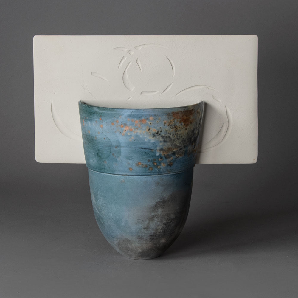 Patty Wouters, The Netherlands, "Moving Circles" porcelain two-piece sculptural vessel H1570