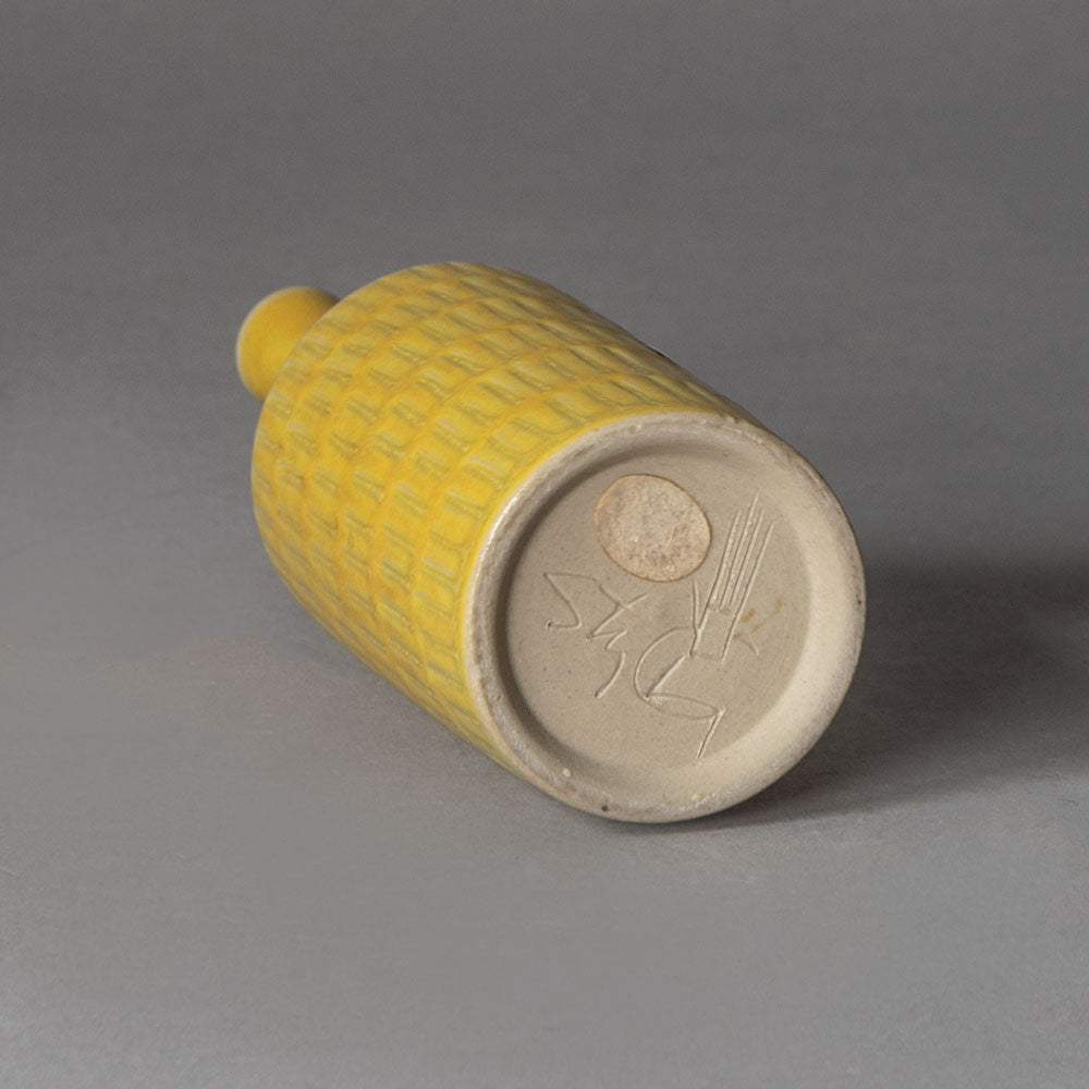 Stig Lindberg for Gustavsberg, unique stoneware vase with yellow matte glaze J1070