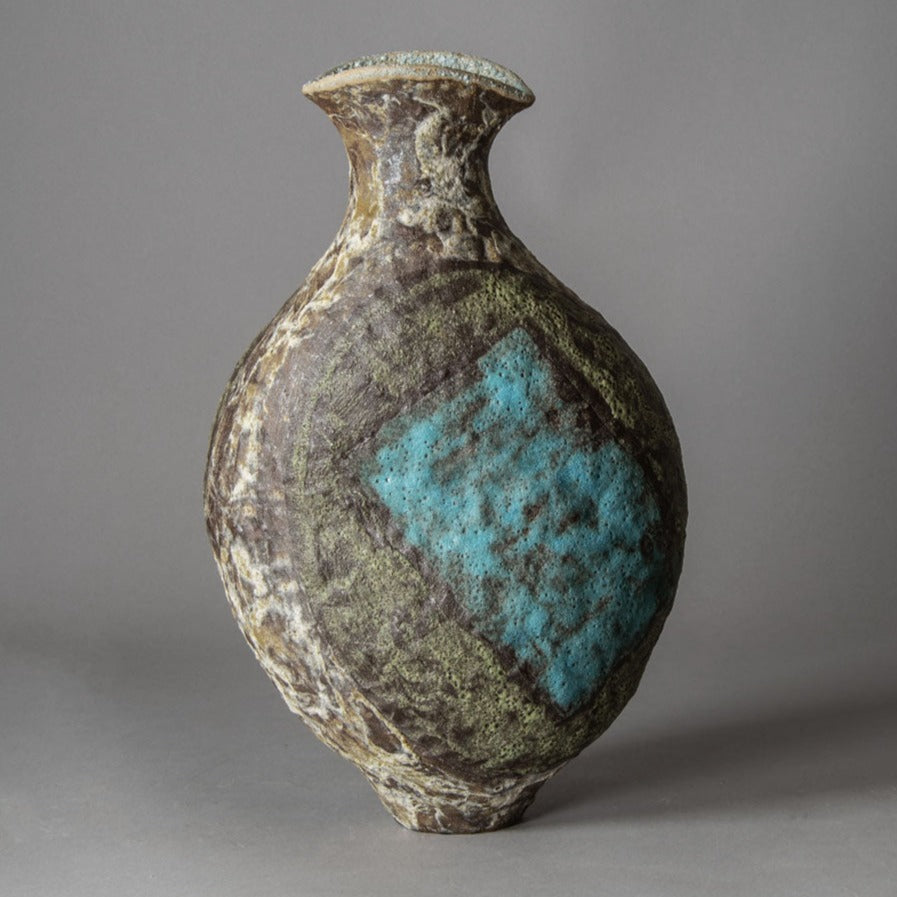 Julian King-Salter, UK, unique coil-built stoneware vessel with volcanic glaze